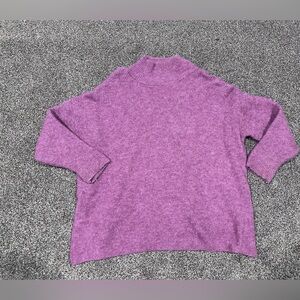 Topshop Oversized Lilac Fuzzy Knit Sweater XS | Soft Textured Crewneck Pullover